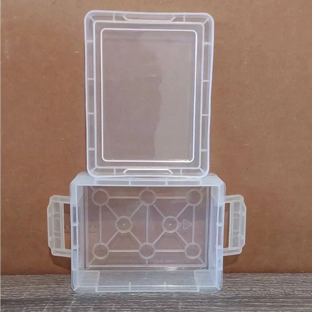 Trading Card Plastic Container with snap lids lot of 10